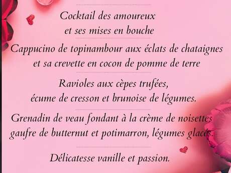 Repas St Valentin- Restaurant Pause et Vous