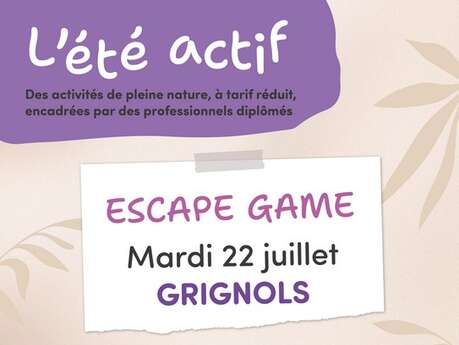 Eté actif : Escape game