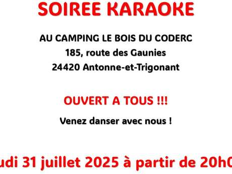Le jeudi 31 juillet soirée dansante au Camping du Coderc