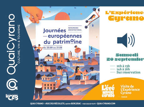 Journées Européennes du Patrimoine : Visite de L’Expérience Cyrano Journées Européennes du Patrimoine : Visite de L’Expérience Cyrano