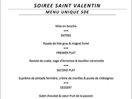 Repas de la St Valentin Restaurant La Petite Duche