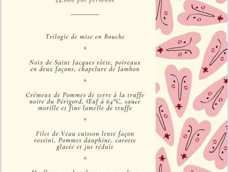 Repas de la St Valentin Restaurant O Petit Gavroche