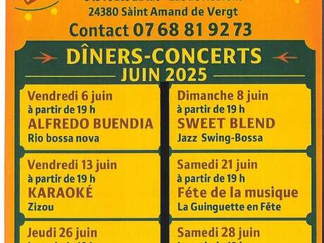 Dîners - concert - Guinguette de Neufont - 21.06.2025
