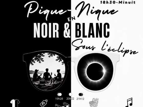 PIQUE-NIQUE EN NOIR ET BLANC SOUS L'ECLIPSE
