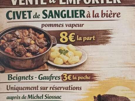 Vente à Emporter : Civet de Sanglier à la Bière