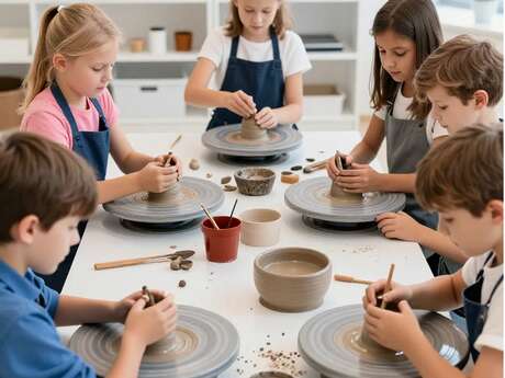 Stage de poterie jeunesse : tour de potier