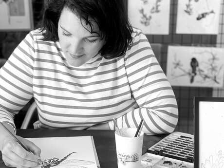 Démonstration d'aquarelle par Céline d'Illustre-Trait