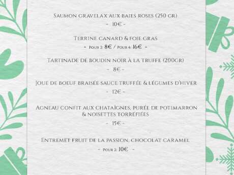 Menu de Nöel à emporter | Le Vin