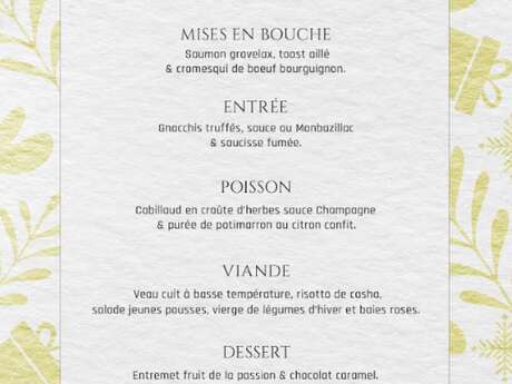 Menu de la Saint Sylvestre | Le Vin