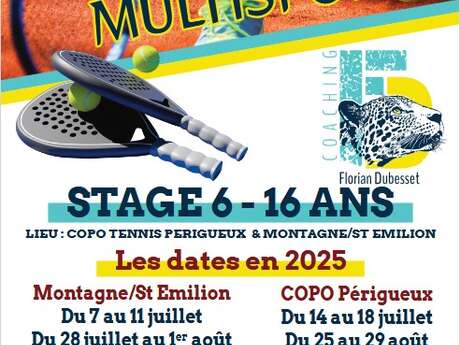 Stage de Tennis / Padel / Multisports 6-16 ans