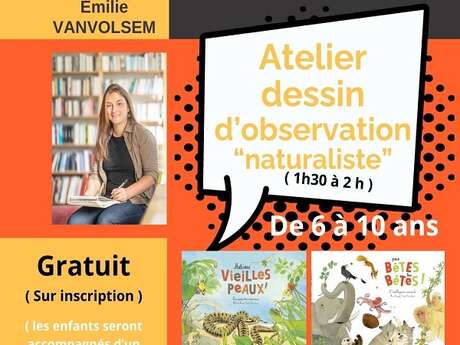 Atelier de dessin d'observation naturaliste de 6 à 10 ans