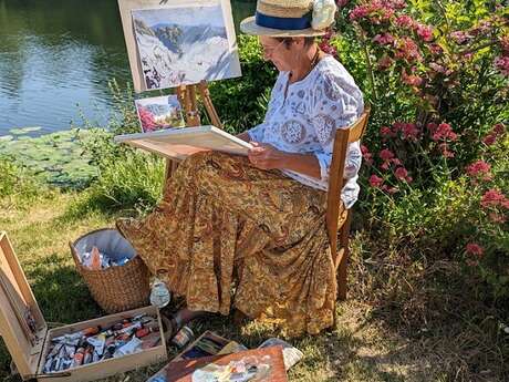 Fête impressionniste costumée et anniversaire de l'installation à Poses de l'artiste peintre Michèle Ratel