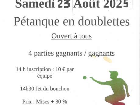 Tournoi de Pétanque en doublettes à Huelgoat.