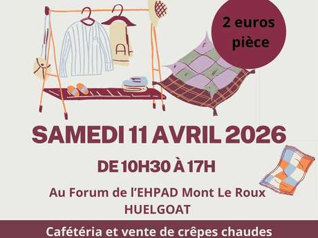 Braderie Vêtements d'Occasion à l'EHPAD Mont Le Roux à Huelgoat.