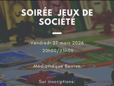 Soirée Jeux de Société à la Médiathèque de Berrien.