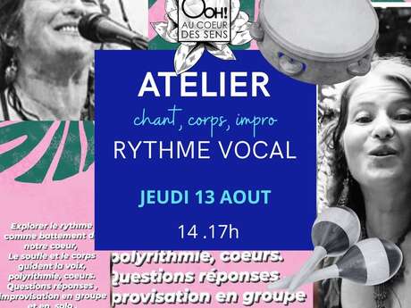 Atelier, Chants, corps, impro, rythme vocal à Ooh Coeur des Sens à Goassalec à Berrien.