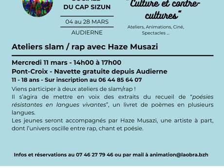 Ateliers slam / rap avec Haze Musazi