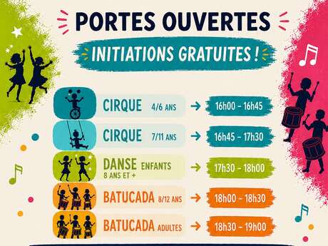 Initiations gratuites au cirque - à la danse - à la batucada