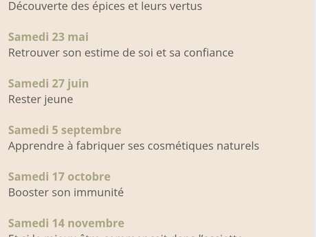 Atelier découverte des épices et leurs vertus