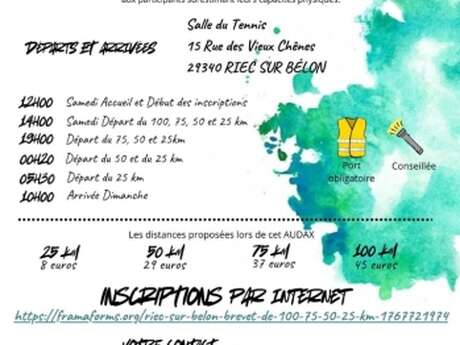 Marche AUDAX, 25-50-75-100 km