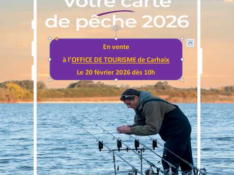 Carte de Pêche "journée, semaine,annuelle" en vente !!!