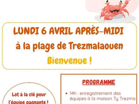 Chasse aux oeufs à la plage