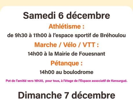 Téléthon : Marche, vélo, VTT et course à pied