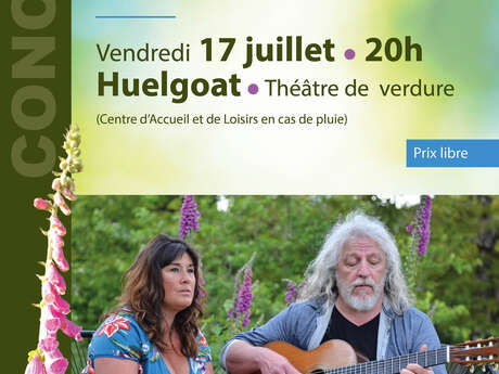 Concert de Katell et Fred au Théâtre de Verdure à Huelgoat.