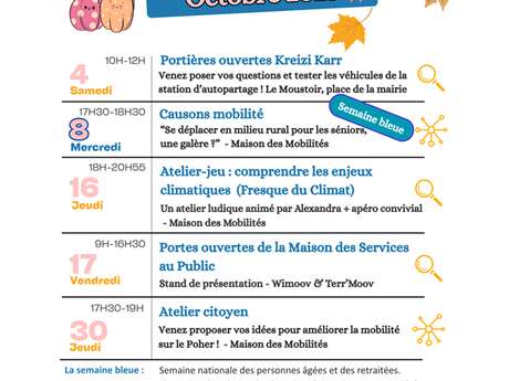 Maison des mobilités : Programme d'octobre 2025