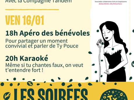Les soirée Ty Pouce - Apéro des bénévoles et Karaoké
