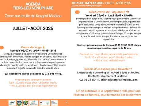 Juillet-Août au Tiers-lieu Nénuphare / Kergrist-Moëlou