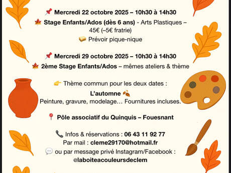 La boite à couleurs de Clem : ateliers et stages de la toussaint