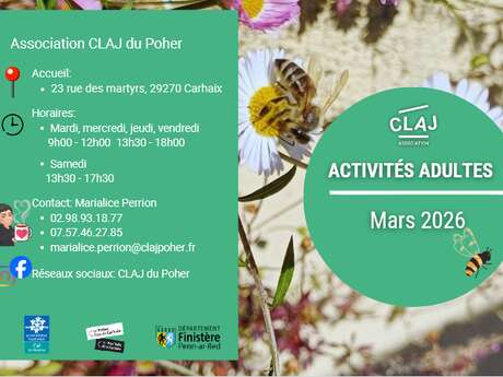 CLAJ : Programme activités Adultes de Mars