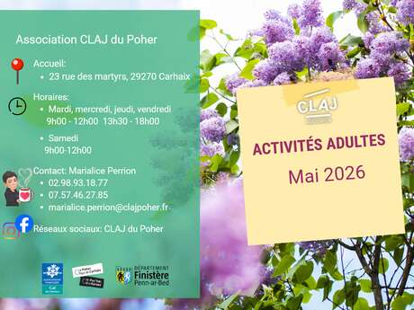 CLAJ : Programme activités Adultes de Mai