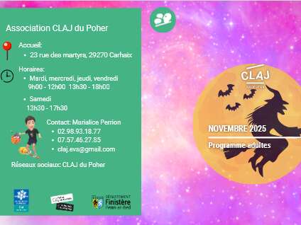 CLAJ : Programme pour Adultes et familles Novembre 2025
