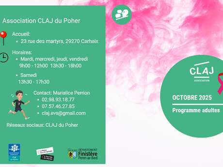 CLAJ : Programme activités Adultes Octobre