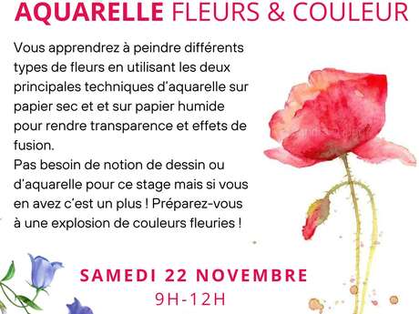 Stage dessin-peinture "Aquarelle fleurs & couleurs"