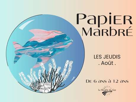 Papier marbré  au Moulin du Got