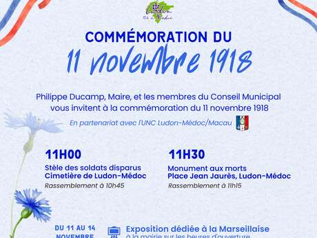 Cérémonie commémorative du 11 novembre 1918 à Ludon-Médoc Cérémonie commémorative du 11 novembre 1918 à Ludon-Médoc