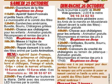 Fête de la châtaigne et du bourru: Vide greniers, Animations