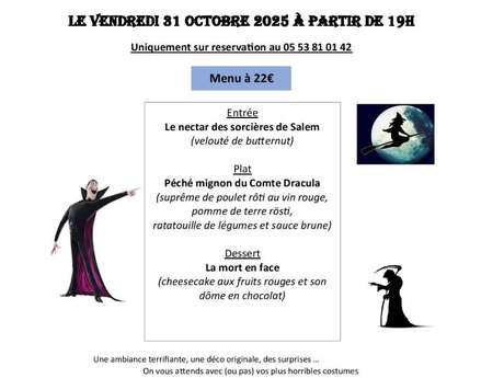 Soirée Halloween au Restaurant Le Relais de Gabillou