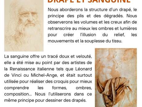 Stage dessin-peinture "Drapé et Sanguine"