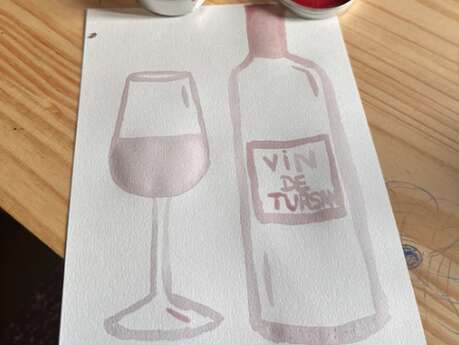 Atelier aquarelle au vin et dégustation