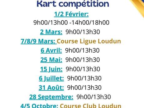 Kart compétition - calendrier 2025