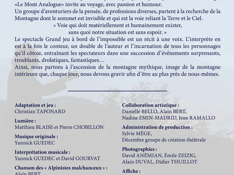 Théâtre à Sainte Nathalène : "Voyage à bord de l'impossible"