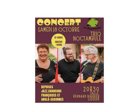 Concert du trio Noctambule le 18 octobre 2025 à Ligueux