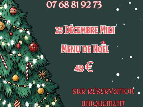 Menu de noël de la guinguette de Neufont