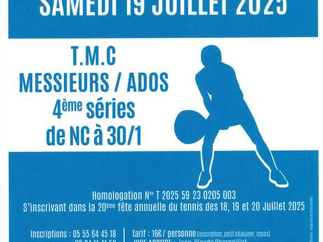 Tournoi de tennis messieurs/ados 4ème série