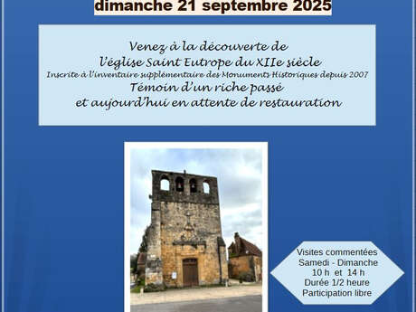 JOURNEE DU PATRIMOINE : Eglise Saint Eutrope