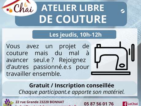 Atelier de couture en autonomie